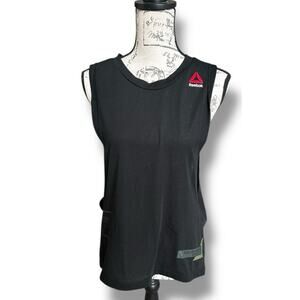 Reebok Women's Muscle Cutout Tank Top Train Like a Fighter Black Size Medium